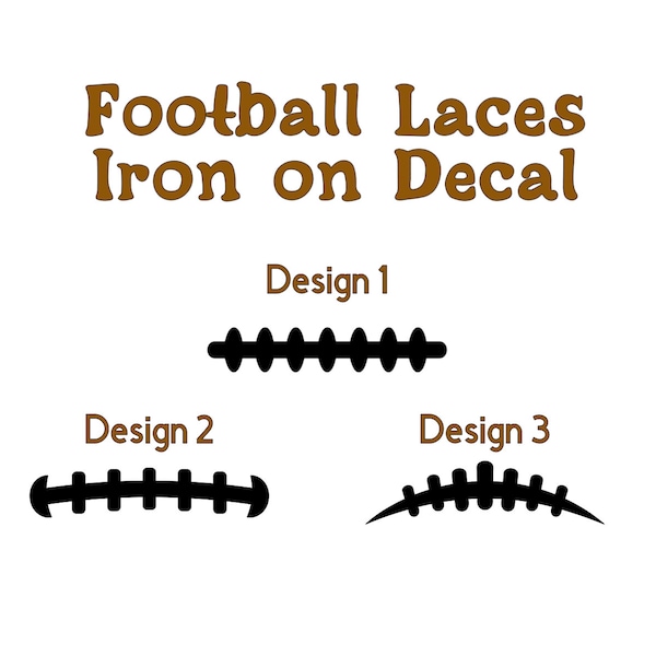 Football Laces Iron On Decal, Football Laces Heat Transfer, Football Decal for Costumes