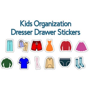 Kids Dresser Stickers: Clothing Labels with Pictures for Organization