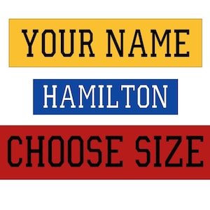 Ready to Press Jersey Name Plate: Hex Code/Team Color Match Available