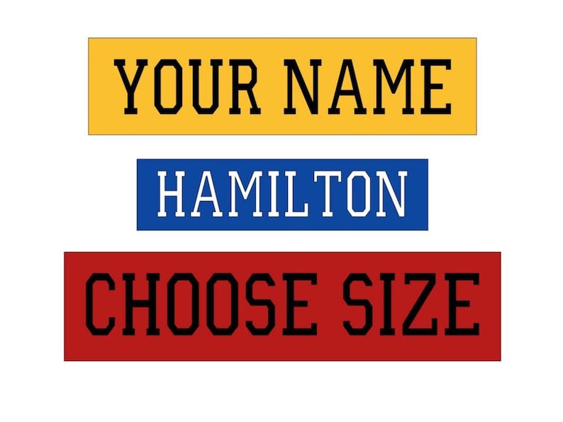 Ready to Press Jersey Name Plate: Hex Code/Team Color Match Available image 1