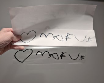 Handwriting Iron on Heat Transfer: Custom Handwritten Note