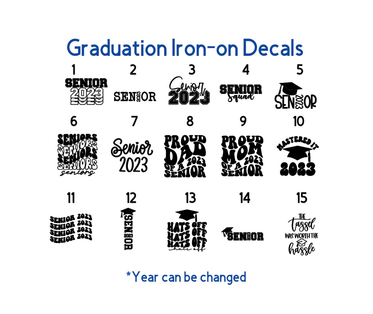 Graduation Iron-on Decals, Graduate Heat Transfer Patches, Senior ...