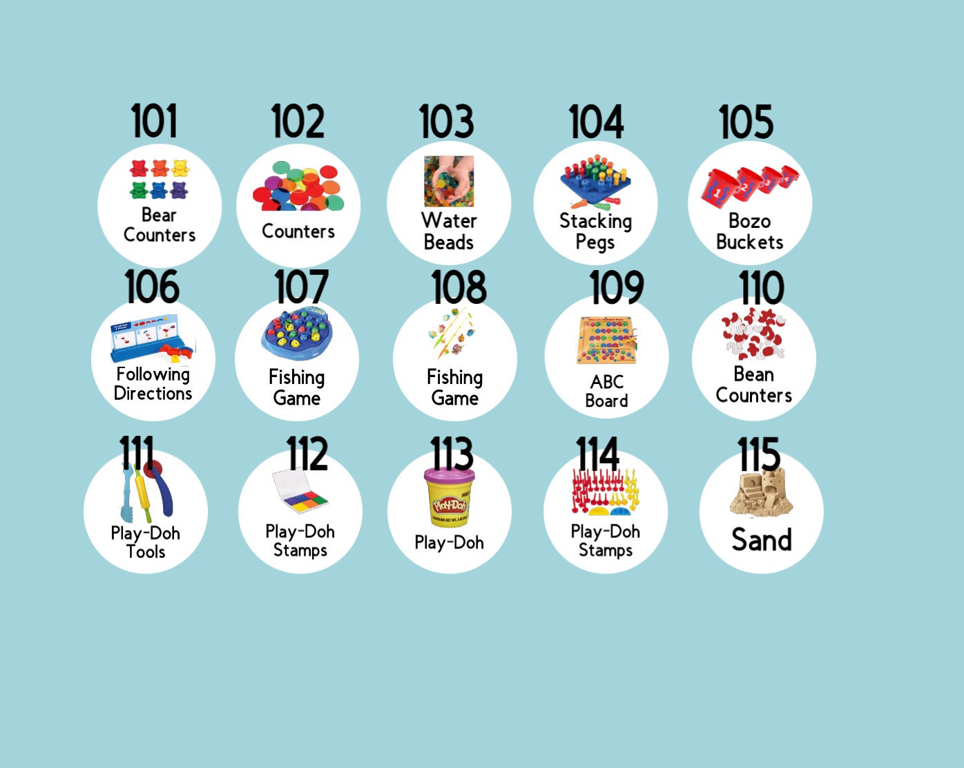 Playroom Toy Bin Stickers, Classroom Organization Labels With Pictures ...