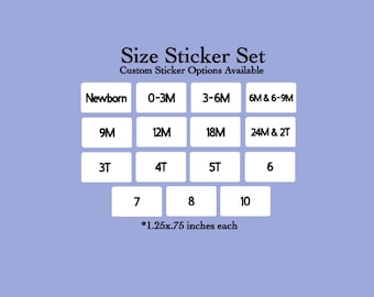 Baby and Youth Clothing Sizing Stickers