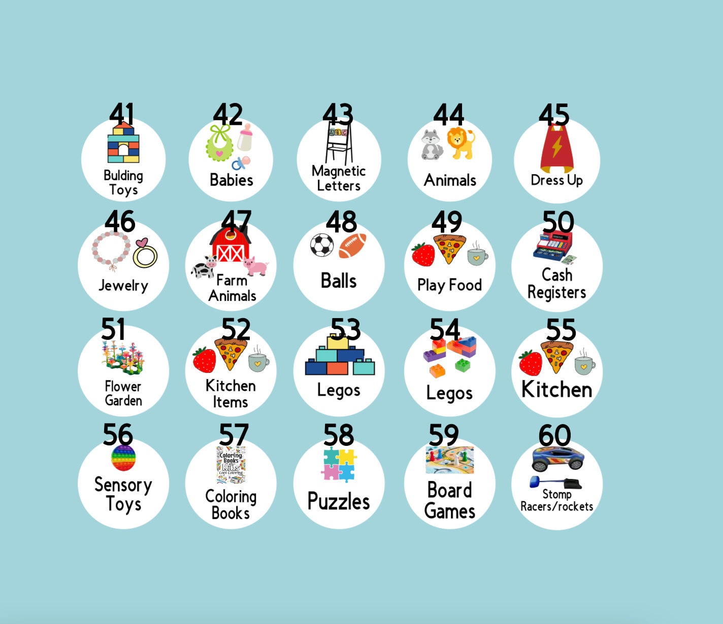 Playroom Toy Bin Stickers Classroom Organization Labels With - Etsy