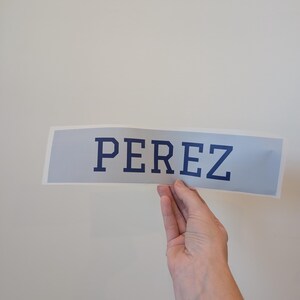 Ready to Press Jersey Name Plate: Hex Code/Team Color Match Available image 4