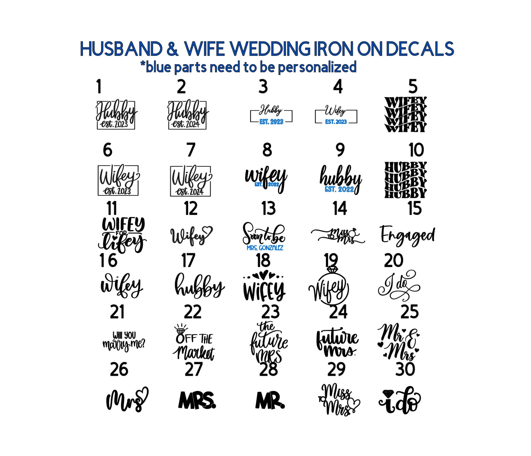  SEWACC 2pcs Wife Gift Wife Presents Stickers Iron on