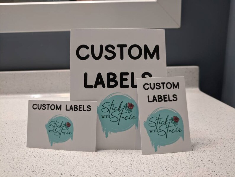 Design Your Own Sticker Labels Set, Custom Shapes, Sizes, and Wording