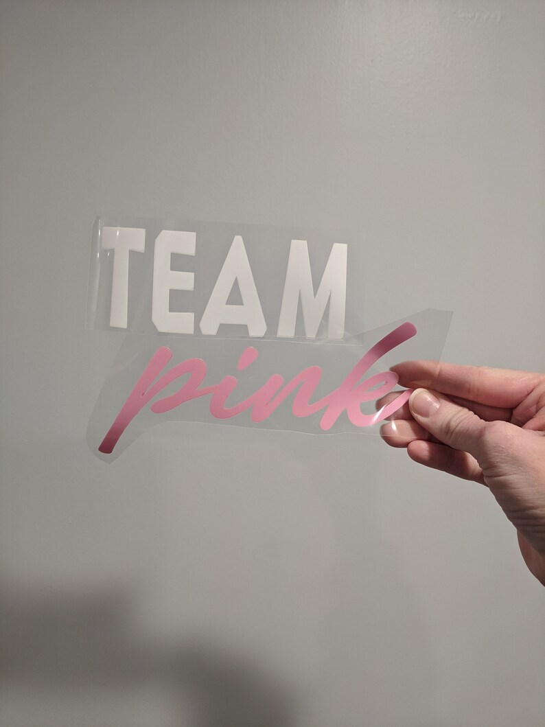 Gender Reveal Ironon Decals, Baby Shower Guess the Gender Shirt