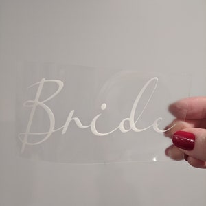 Bridal Party Iron-On Decals, Bride Heat Transfer Patches, Iron ons for Bridal Party Gifts, Name Iron On Decals