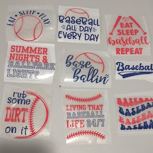 Baseball Iron-on Decal, Baseball Mom Patches, Baseball Player Heat Transfers for Clothes