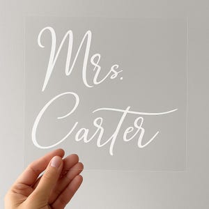 Bridal Mrs. Last Name Iron On Decal, Wedding DIY, Glitter Bride New Last Name Patch