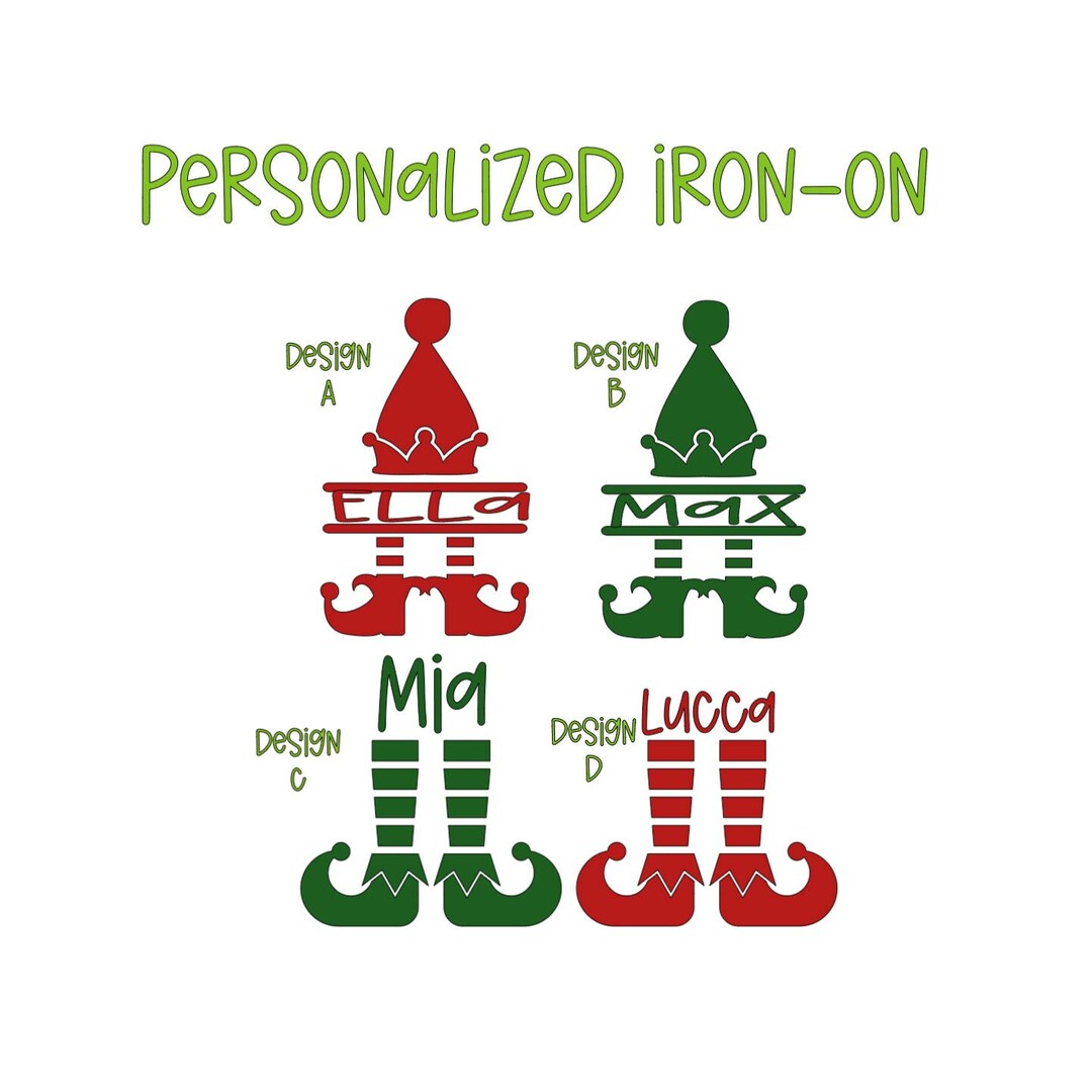 Personalized Christmas Ef Iron on Decal, Family Christmas Pajamas Name