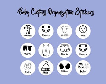 Baby Clothing Organizer Stickers: Visual Dresser Labels