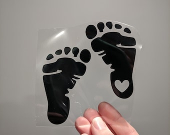 Baby Feet Iron On Decal: Heart Onesie Heat Transfer