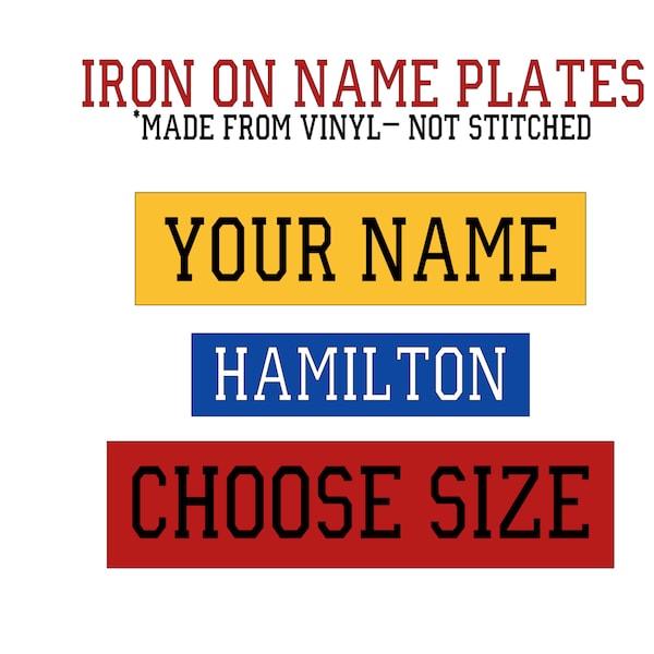 Iron On Name Tape, Sports Iron on Jersey Name Plate, Jersey Name Tape