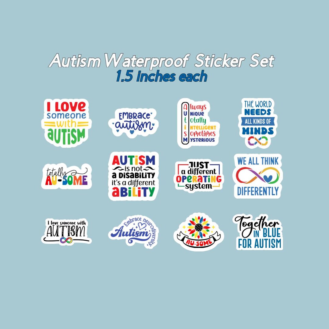 Autism Awareness Waterproof Sticker Set (1.5 Inch) - Etsy