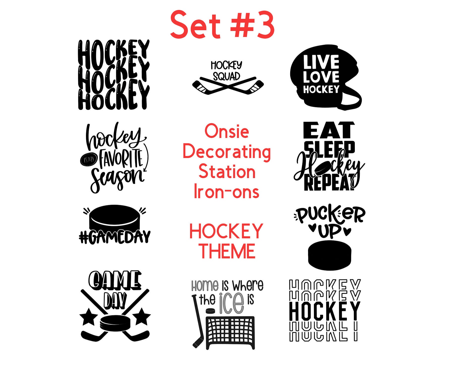 Onesie Decorating Station Ironon Decals, Sports Theme Baby Shower