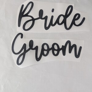 Ready to Press Bridal Party Iron-On Decals: Bride, Bridesmaid Heat Transfer- Hex Code match your Wedding Colors, Glitter image 7