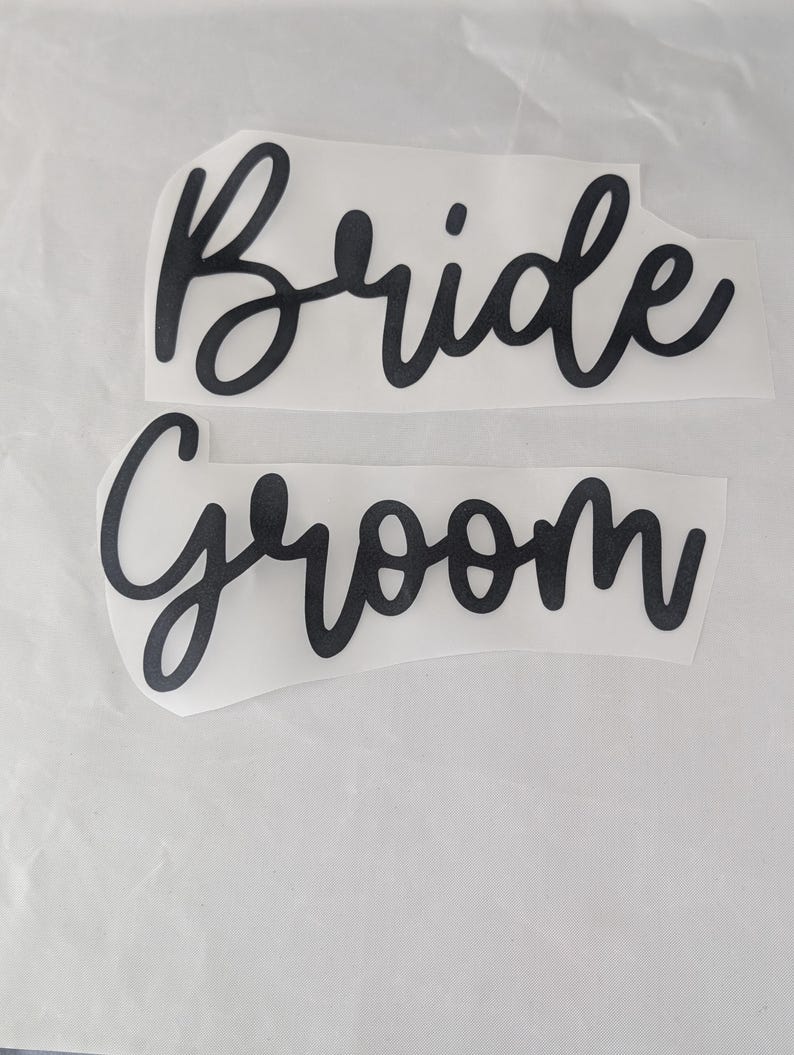 Ready to Press Bridal Party Iron-On Decals: Bride, Bridesmaid Heat Transfer- Hex Code match your Wedding Colors, Glitter image 7