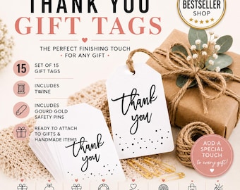 Thank You Favor Gift Tag Sets for Baby Shower Onesie Decorating Stations or Any Occasion Gift Tags