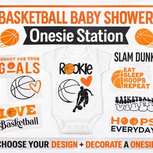 Basketball Onesie Decorating 10 decal sets for Baby Shower Guest Activities -Sports Themed Baby Sprinkle