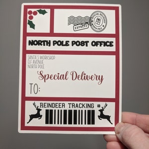 Personalized Delivery From Santa Gift Label Sticker, Delivery from North Pole Present Label, From Santa Sticker,
