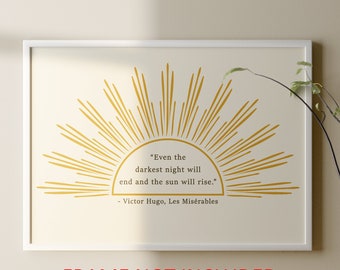 Victor Hugo Quote Print: Les Misérables Literary Poster