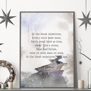 In the Bleak Midwinter - Christina Rossetti Poem - Framed & Unframed Options