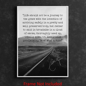 Hunter S. Thompson Quote Print: &quot;Wow! What a Ride!&quot; - Highway Art