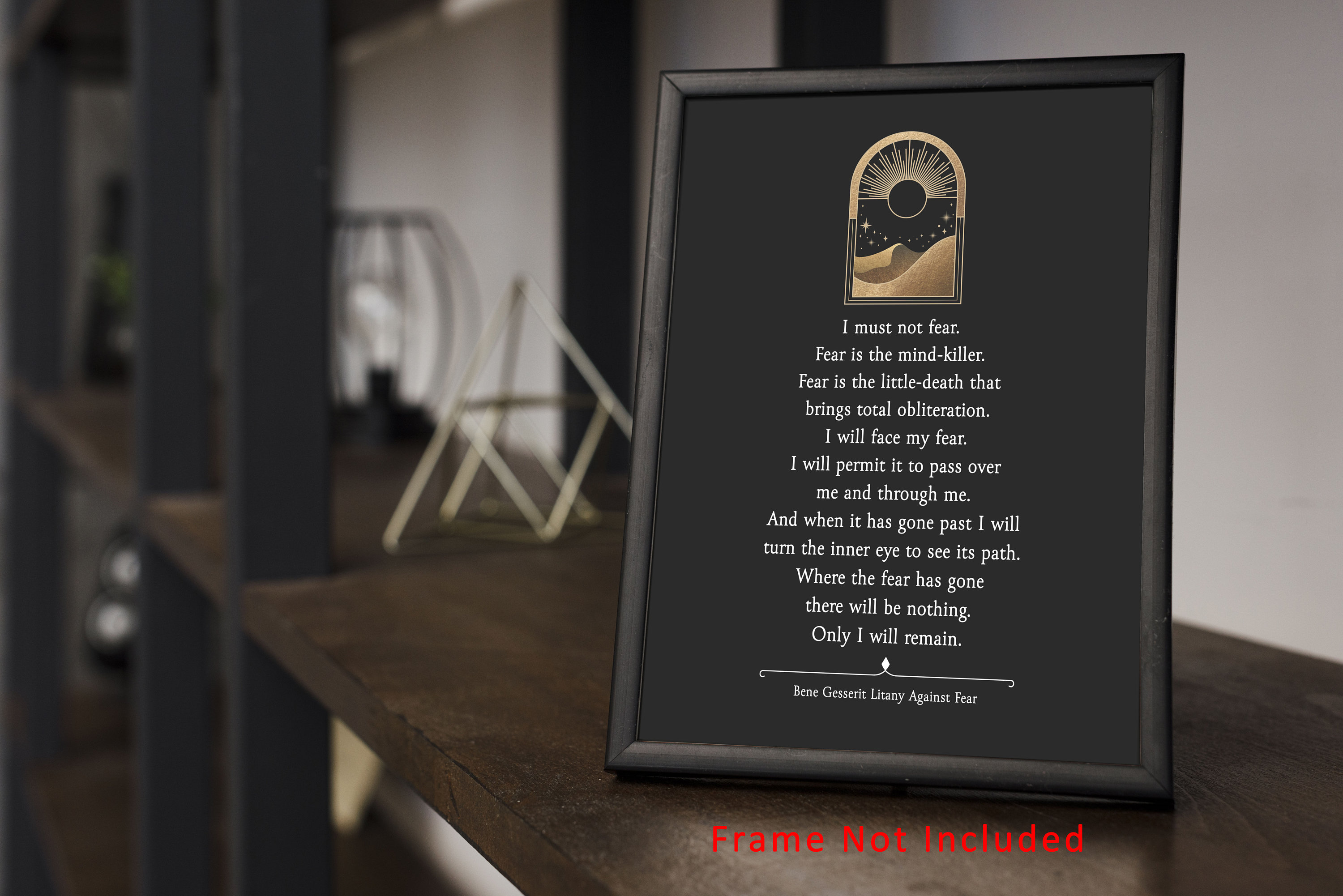 Litany Against Fear Quote I Must Not Fear. Fear is the Mind - Etsy