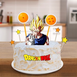 Printable Anime Inspired Cake & Cupcake Topper-DIGITAL DOWNLOAD-Print From Home-Go-ku Vegeta Go-han-Cake Topper-Printable Topper-Boys theme