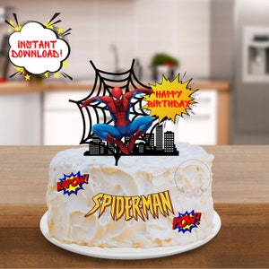 Printable Spidey Inspired Cake & Cupcake Topper-DIGITAL DOWNLOAD-Print From Home-Themed Cake-Birthday Party Decor-Printable Topper