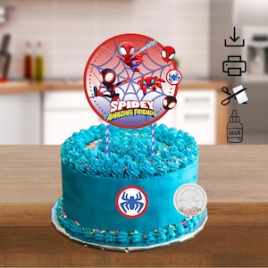 Printable Spidey Inspired Cake & Cupcake Topper-DIGITAL DOWNLOAD-Print from Home-Themed Cake-Birthday Party Decor-Printable Topper