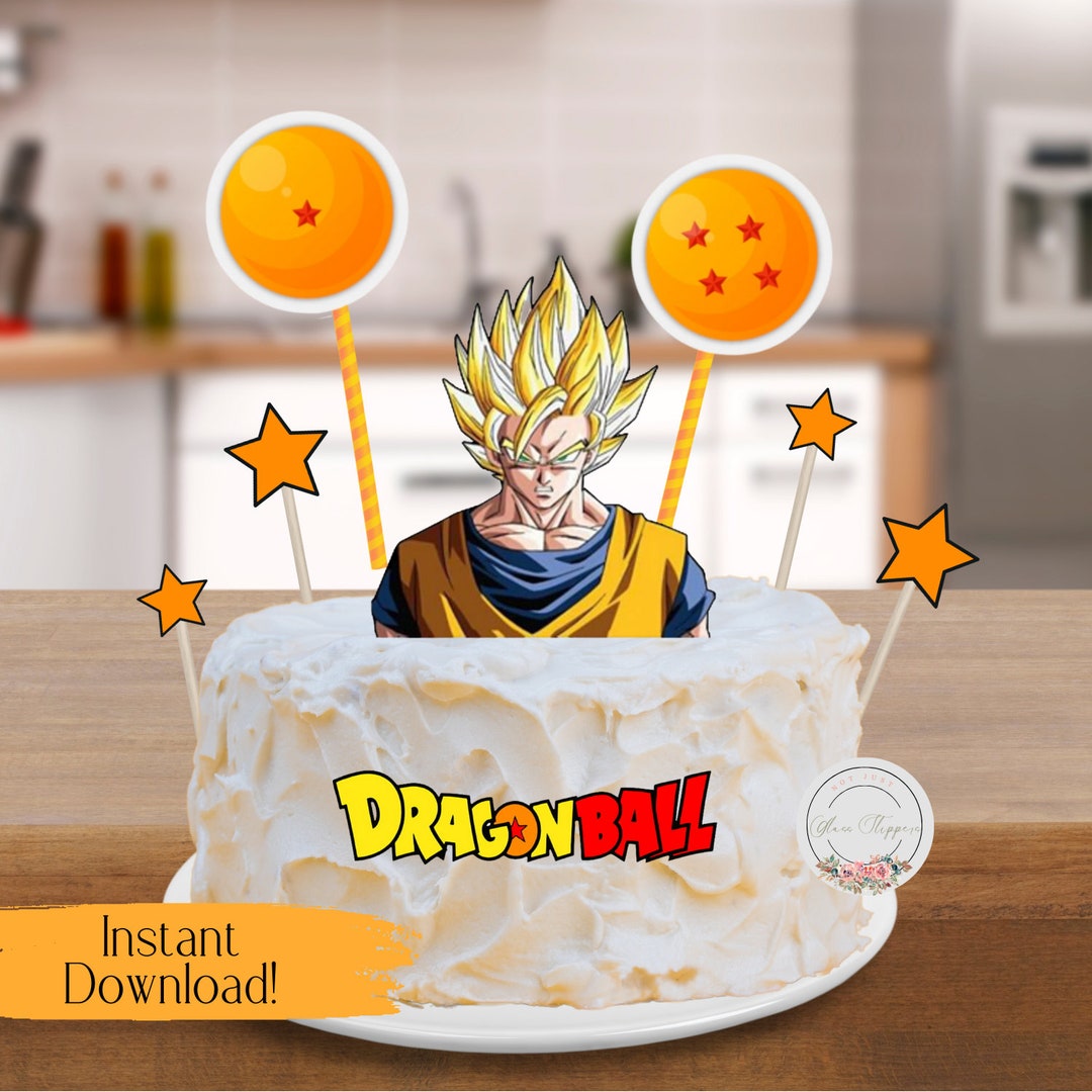 Goku Super Saiyan 3 Dragon Ball Edible Cake Topper Image ABPID00039 