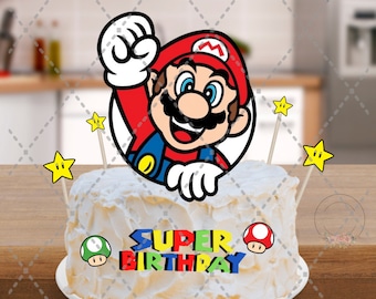 Adorno imprimible para pastel y cupcake inspirado en videojuegos - DESCARGA DIGITAL - Decoración para fiesta de cumpleaños de niño - Adorno imprimible - Temática de gamer