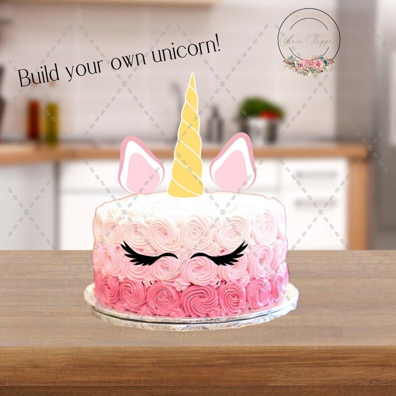 Printable Unicorn Theme Cake & Cupcake Topper-digital - Etsy