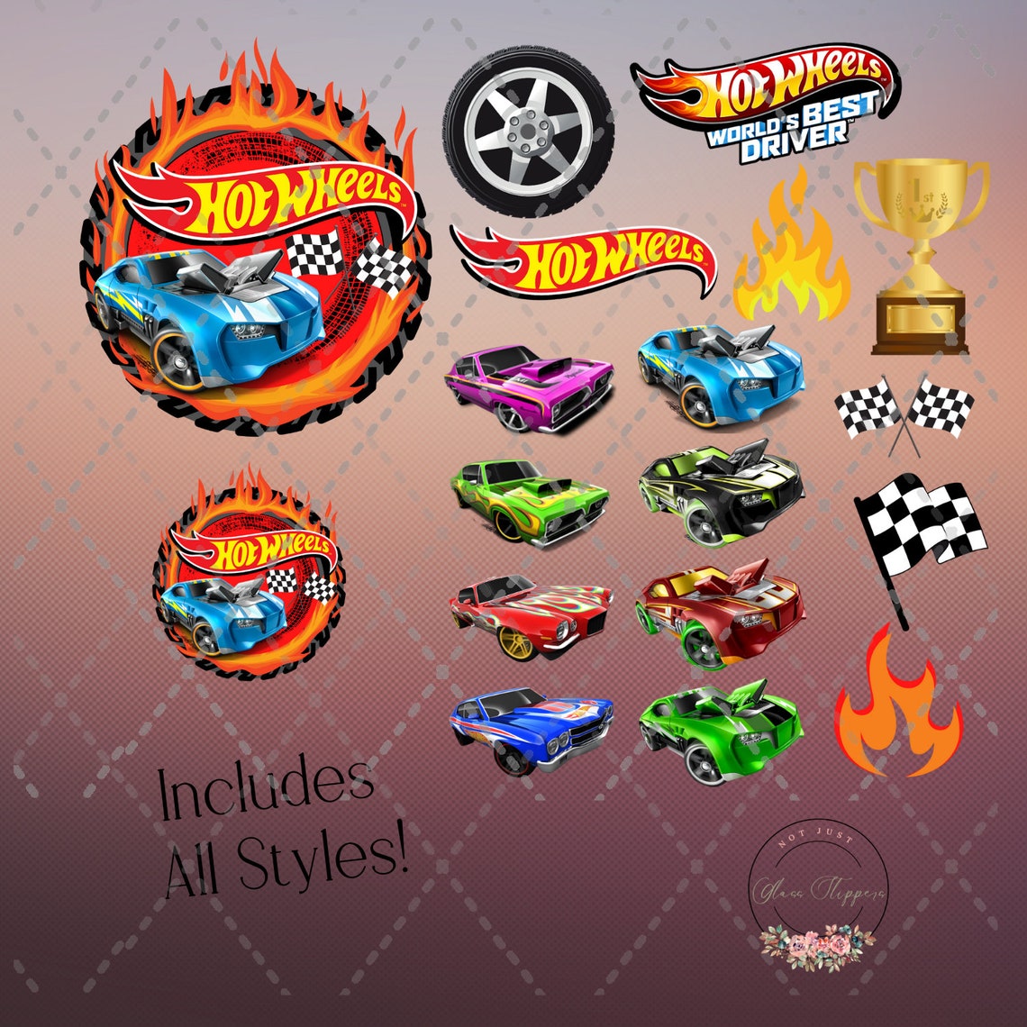 Printable Car Inspired Cake &amp; Cupcake Topper-digital - Etsy