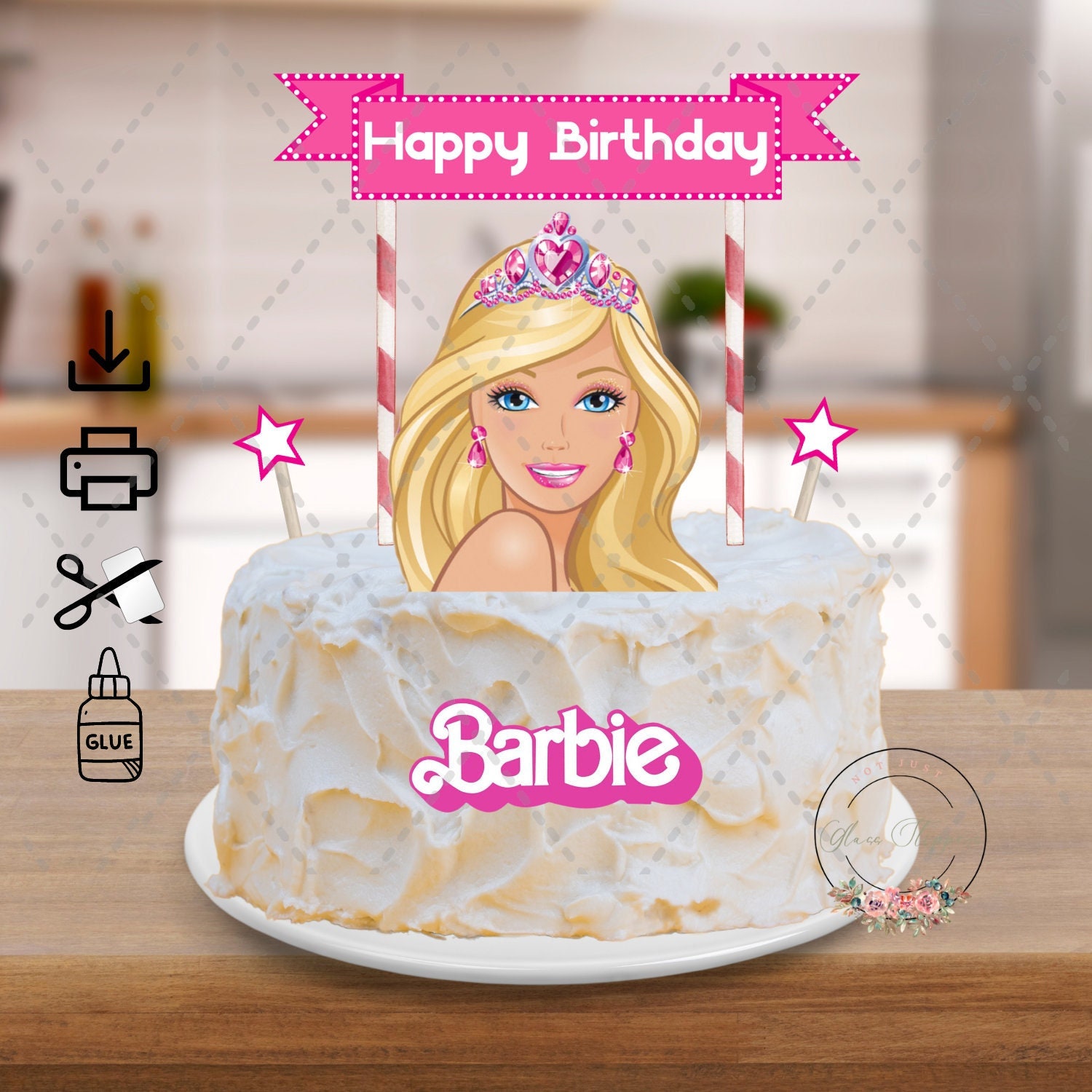 Adesivi cioccolato personalizzate compleanno tema barbie Modello codic –  Inviti Design