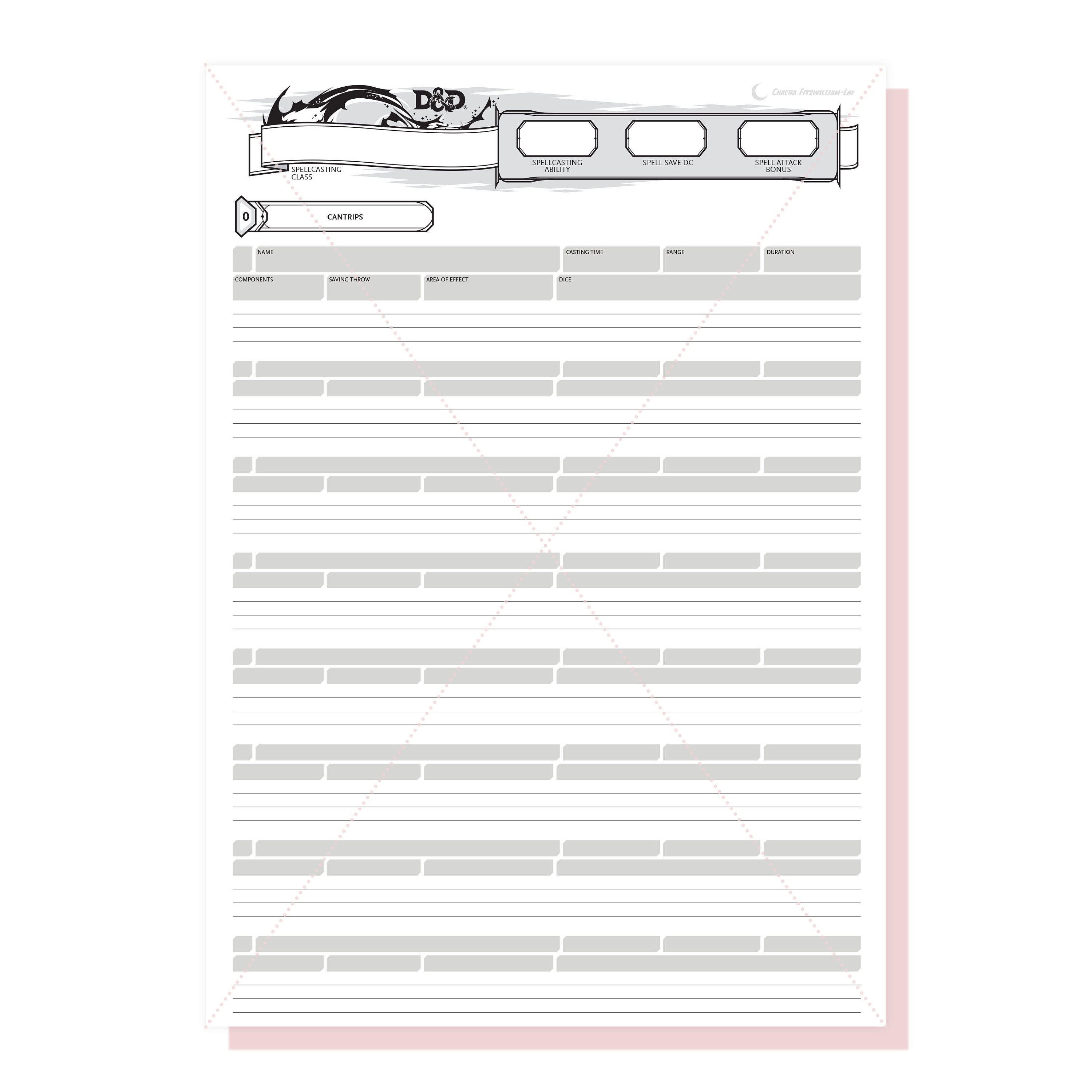 Custom Spell Sheet D&D 5e - Etsy