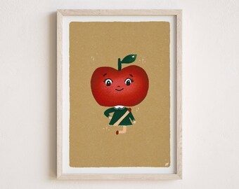 Lámina de baile irlandés de Apple Girl, divertida decoración de pared para habitación infantil