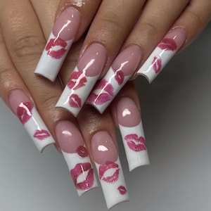 Luxury custom nails/free style/ long nails/ heart nails/ love nails/ valentines day nails/ cute nails/ date nails/red nails/pink nails/ vday