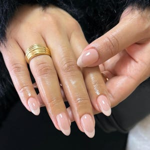 Luxury custom nails/ free style/ long nails/ party nails/classic french/light pink on pink french tip nail/kawaii cute pink nail/girly nails