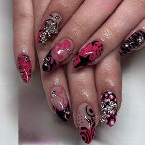 Luxury Press-On Nails: Custom Y2K 3D Gel French Tip