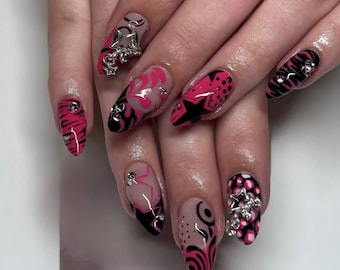 Luxury Press-On Nails: Custom Y2K 3D Gel French Tip