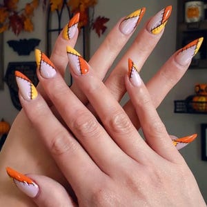 Luxury custom nails/ free style/ halloween nails/ spooky nails/ trendy halloween nails/cute nails/ long nails/ fall nails/Thanksgiving nails