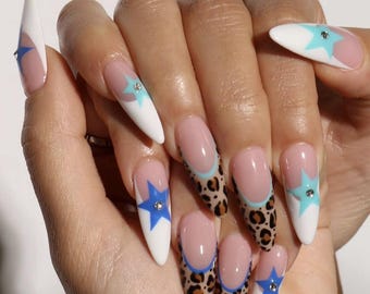 Luxury Press On Nails: Cheetah, Star, Y2K Freestyle