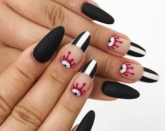 Uñas postizas de Halloween de lujo: uñas postizas de terror espeluznante
