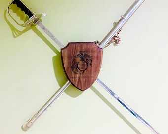 Personalized Military Sword Display Plaque: Retirement / Promotion Gift