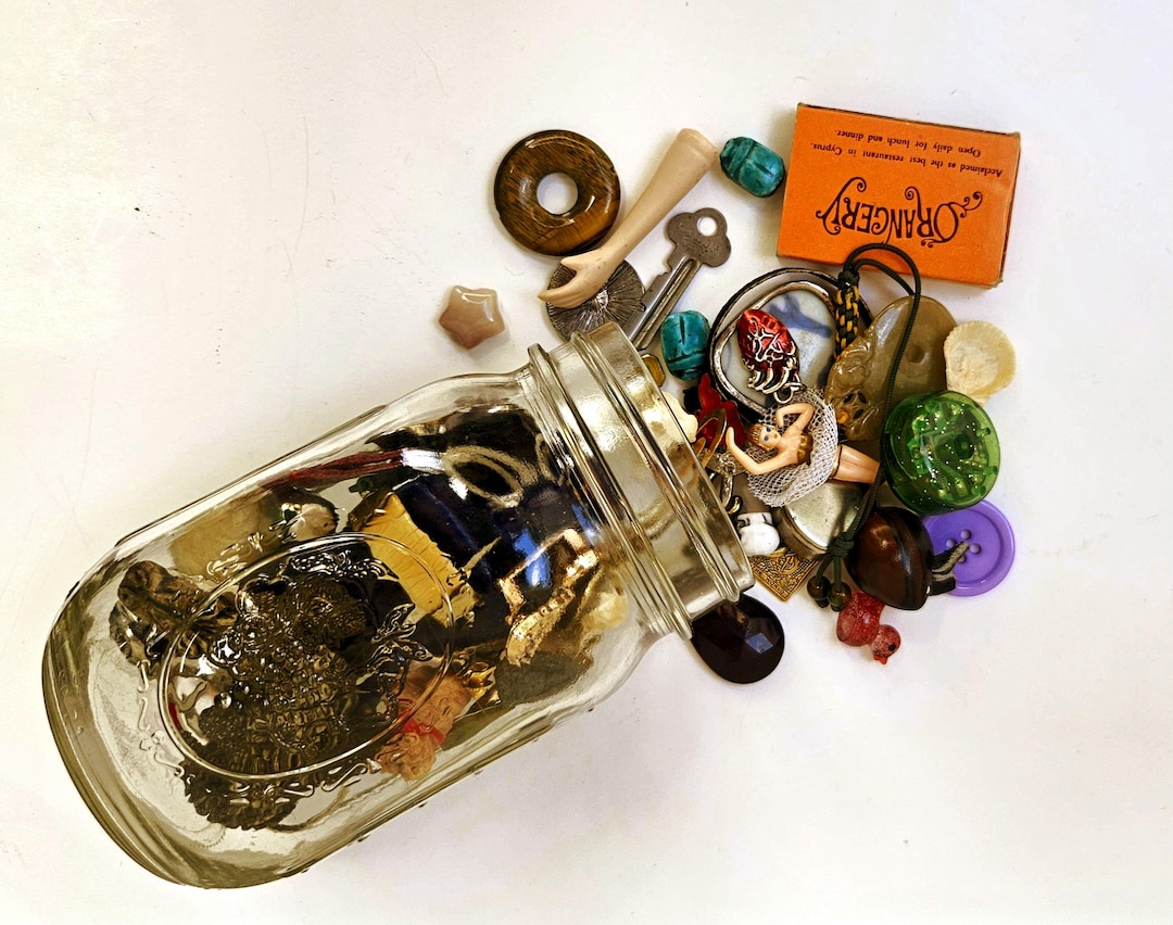 Magpie Mystery Jar | Found Object Crow Confetti Collection - Trinkets ...